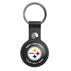 Keyscaper Black Pittsburgh Steelers Personalized AirTag Holder