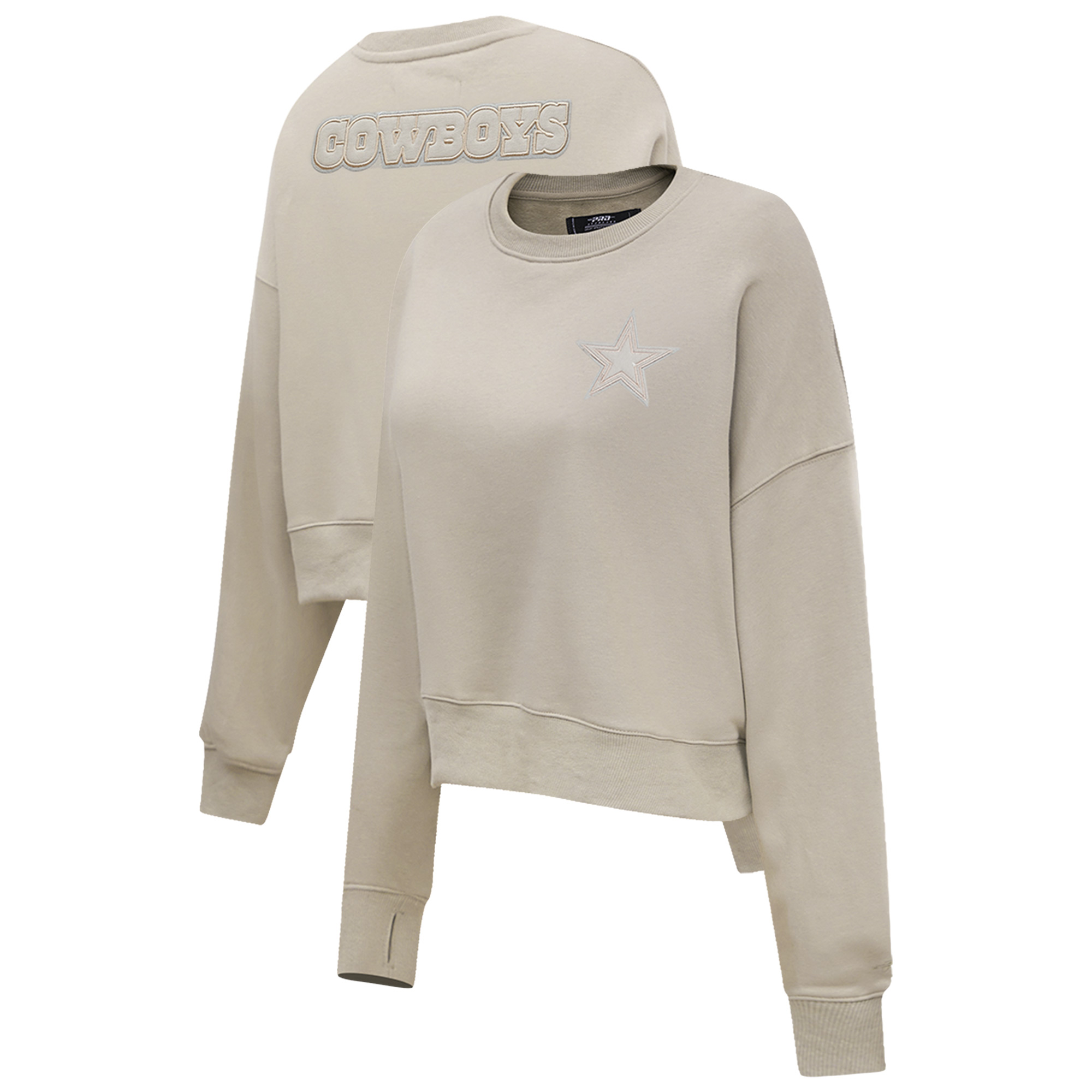 Women's Pro Standard Tan Dallas Cowboys Neutral Fleece Pullover Sweatshirt