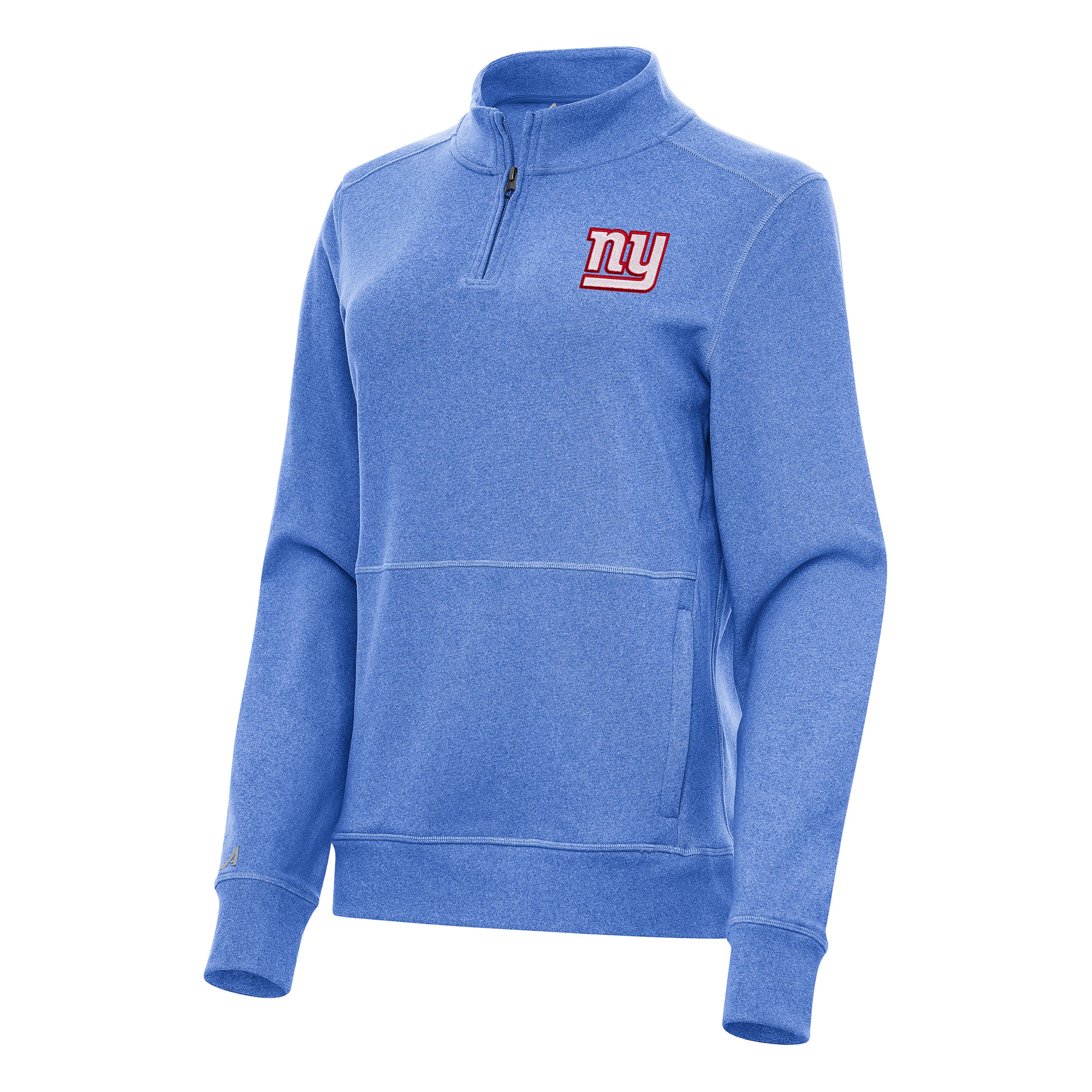 Women's Antigua Heather Royal New York Giants Crush Quarter-Zip Jacket