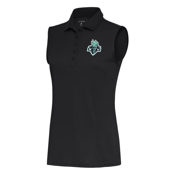 Women's Antigua Charcoal New York Liberty Tribute Sleeveless Polo