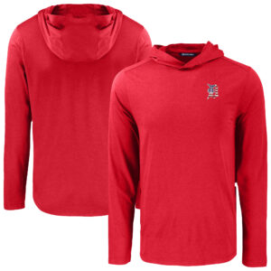 Men's Cutter & Buck Red Detroit Tigers Coastline Epic Comfort Recycled Eco Hoodie Long Sleeve T-Shirt