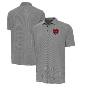 Men's Antigua Black/White Chicago Bears Twine Performance Polo