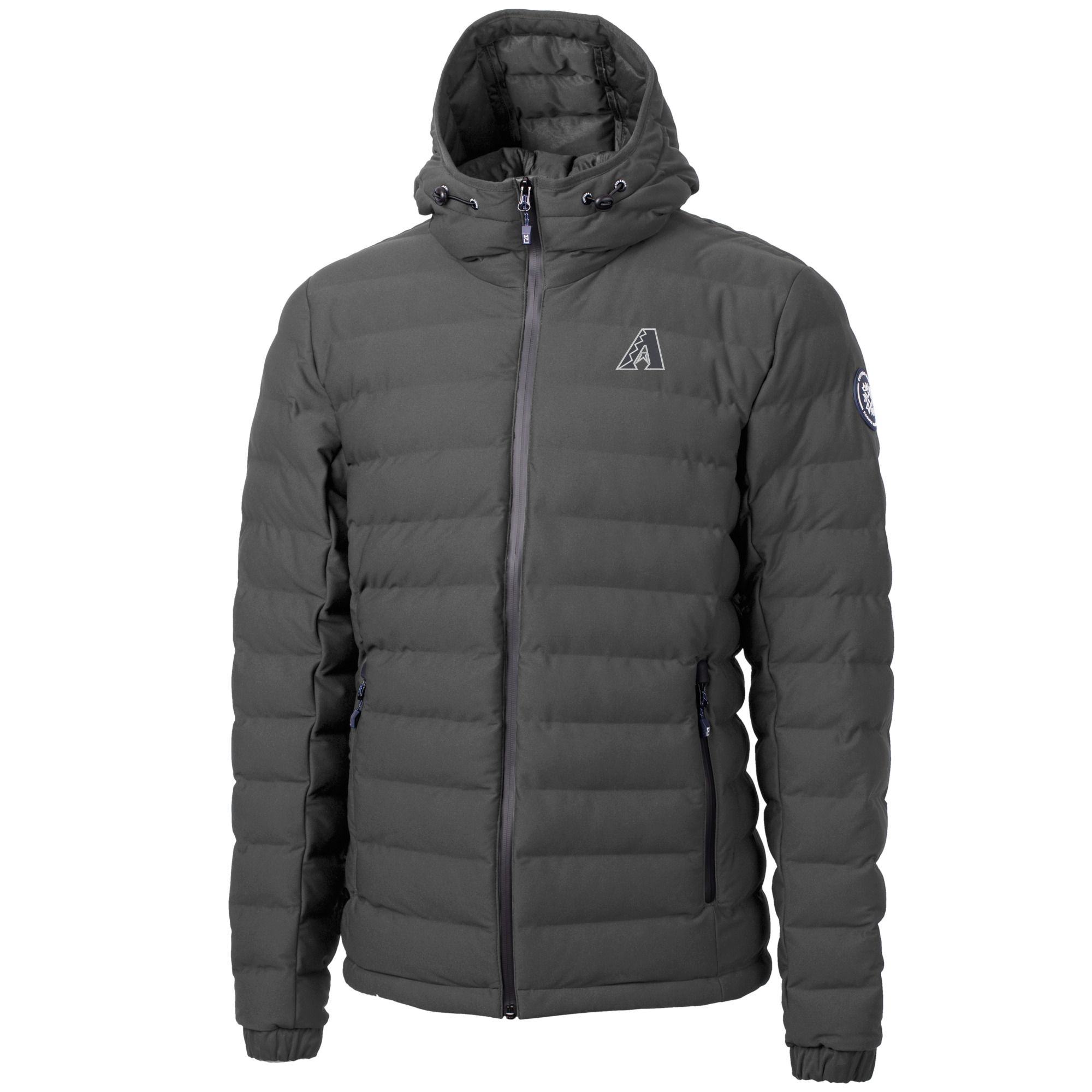 Men's Cutter & Buck Gray Arizona Diamondbacks Mission Ridge Repreve® Eco Insulated Full-Zip Hoodie Puffer Jacket - Image 8