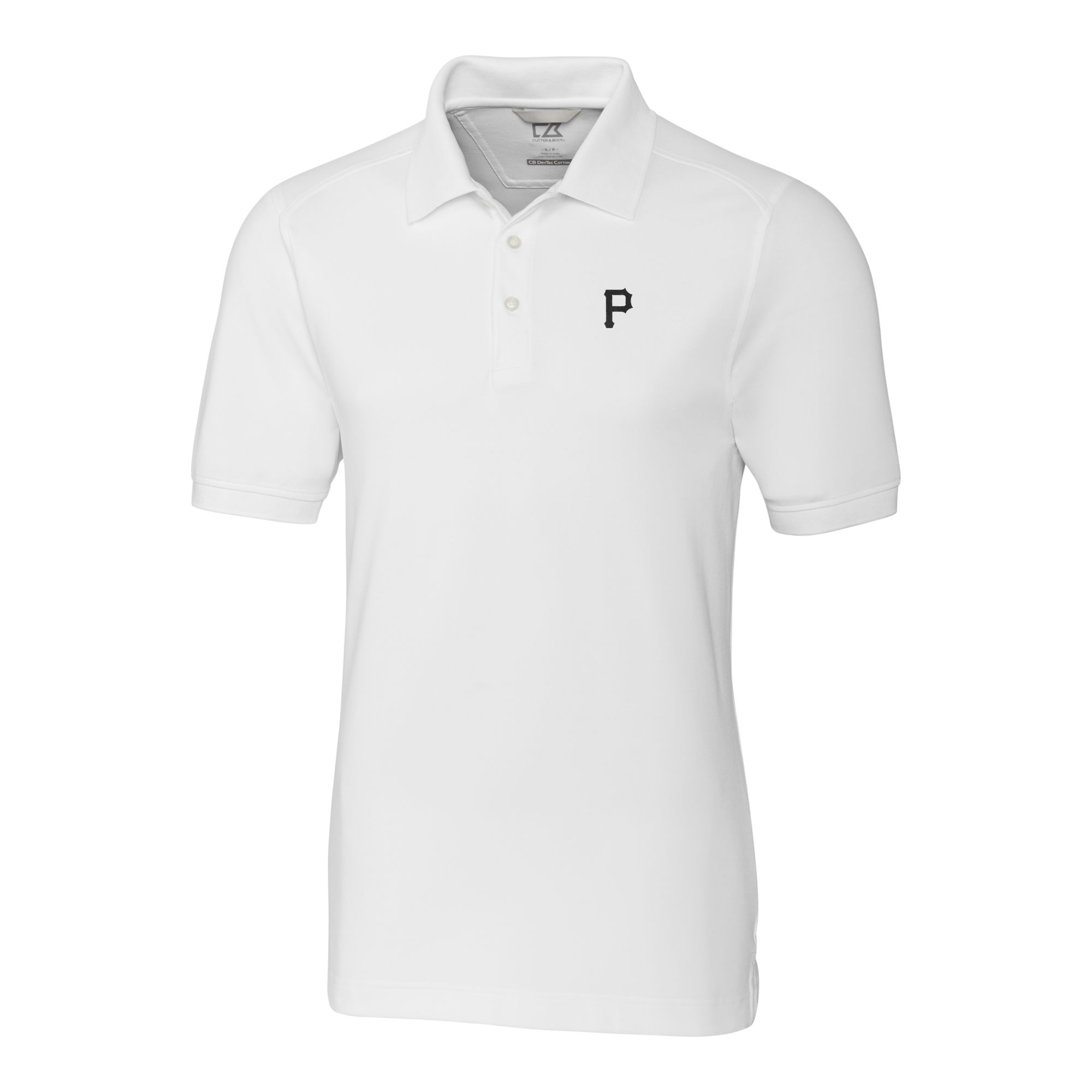 Men's Cutter & Buck White Pittsburgh Pirates Advantage Pique DryTec Tri-Blend Polo - Image 3