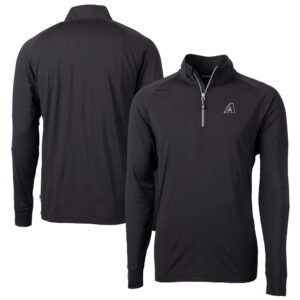 Men's Cutter & Buck Black Arizona Diamondbacks Big & Tall Adapt Eco DryTec Raglan Quarter-Zip Jacket