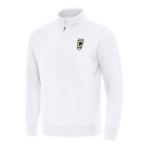 Men's Antigua White Columbus Crew Victory Quarter-Zip Jacket