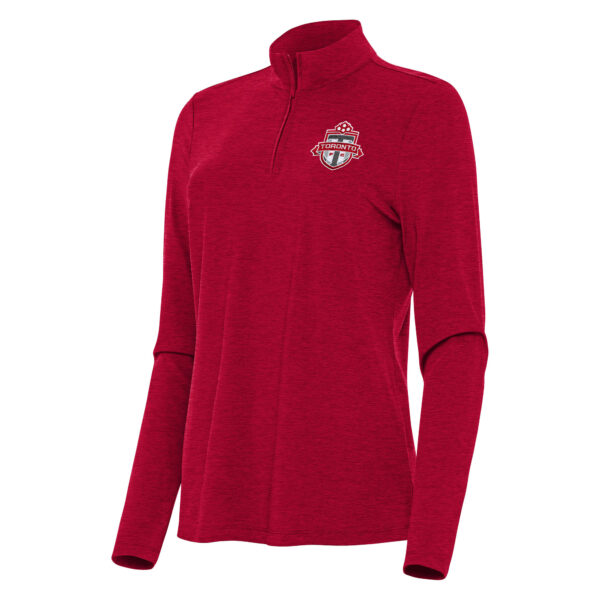 Women's Antigua Heather Red Toronto FC Bright Quarter-Zip Top