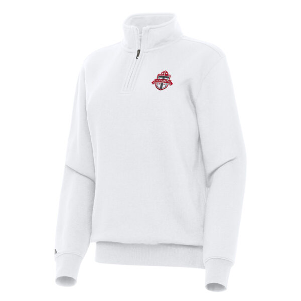 Women's Antigua White Toronto FC Victory Quarter-Zip Pullover Top