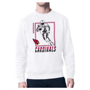 Men's Starter White Arizona Cardinals Player Grid Pullover Sweatshirt