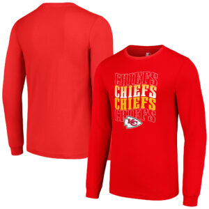 Men's Starter Red Kansas City Chiefs Team Name Graphic Long Sleeve T-Shirt
