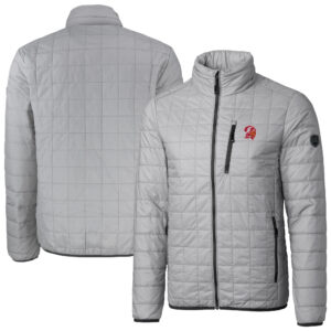 Men's Cutter & Buck  Gray Tampa Bay Buccaneers Big & Tall Rainier PrimaLoft Eco Insulated Full-Zip Puffer Jacket