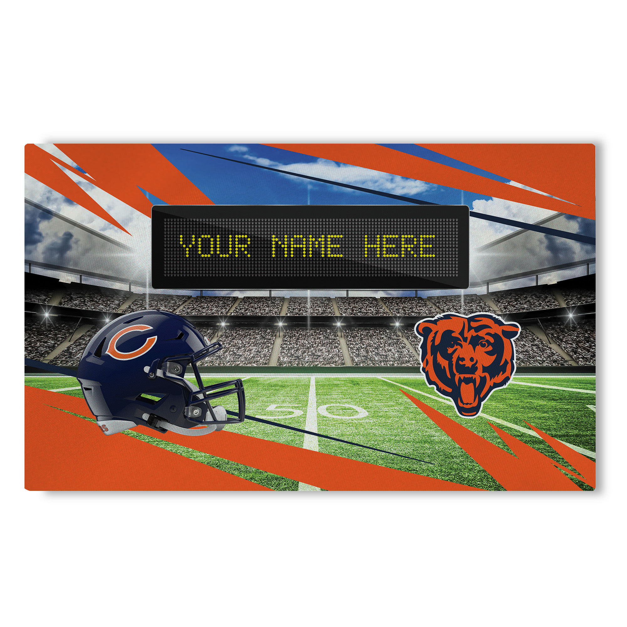 The Northwest Group Chicago Bears Scoreboard Personalized 32" x 62" Washable Rug