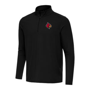 Men's Antigua Black Louisville Cardinals Intent Quarter-Zip Top
