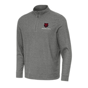 Men's Antigua Heather Charcoal Arkansas State Red Wolves Subtle Quarter-Zip Sweatshirt