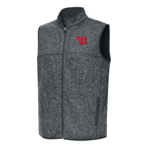 Men's Antigua Heather Charcoal Dayton Flyers Fortune Full-Zip Vest