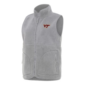 Women's Antigua  Gray Virginia Tech Hokies Nostalgic Full-Zip Vest