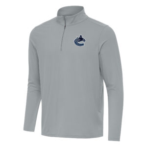 Men's Antigua Gray Vancouver Canucks Intent Quarter-Zip Top