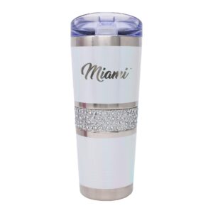 White Miami Hurricanes 20oz. MyBevi Rhinestone Hollywood Tumbler
