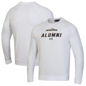 Men's Under Armour White Pepperdine Waves Alumni Rival Fleece Pullover Sweatshirt