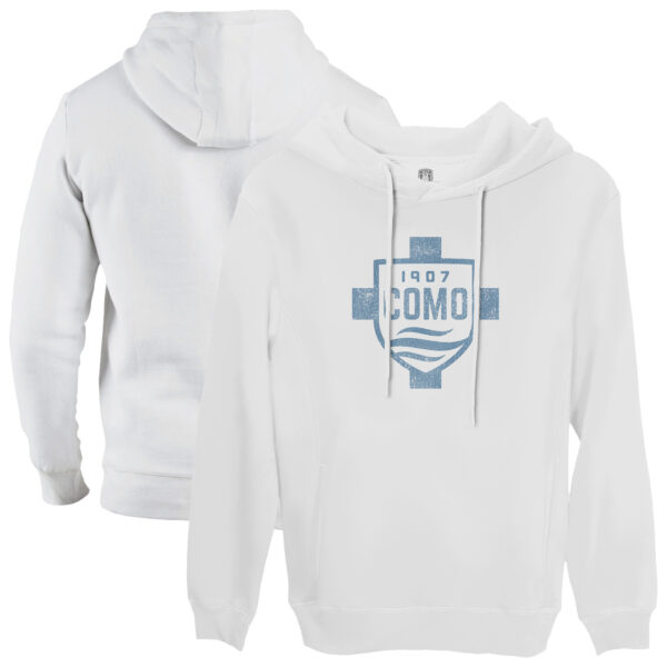 Men's 1863FC White Como 1907 Color Badge Fleece Pullover Hoodie