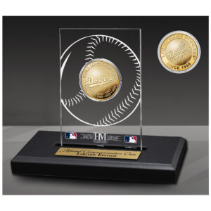 Highland Mint Los Angeles Dodgers Eight-Time World Series Champions 3'' x 5'' Acrylic Gold Coin Desk Top Display