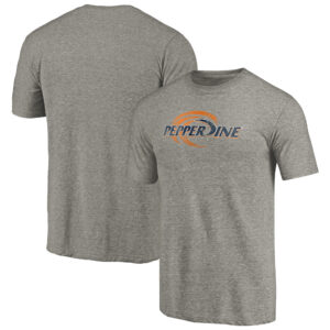 Men's Gray Pepperdine Waves Classic Primary Tri-Blend T-Shirt