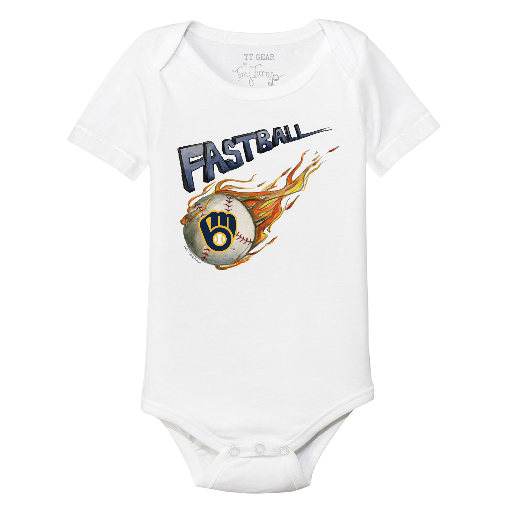 Infant Tiny Turnip White Milwaukee Brewers Fastball Bodysuit - Image 3
