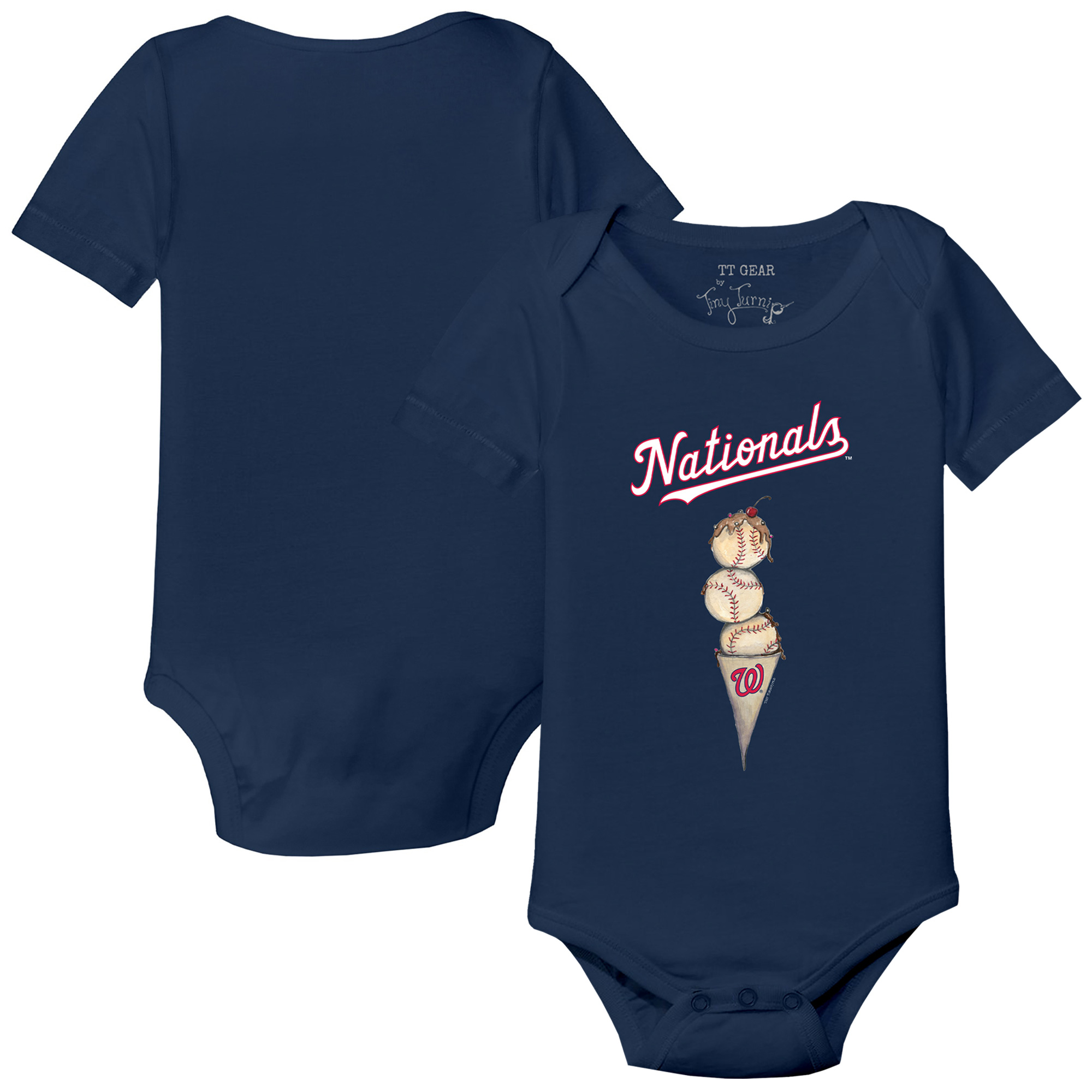 Infant Tiny Turnip Navy Washington Nationals Triple Scoop Bodysuit