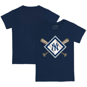 Toddler Tiny Turnip Navy New York Yankees Diamond Cross Bats T-Shirt