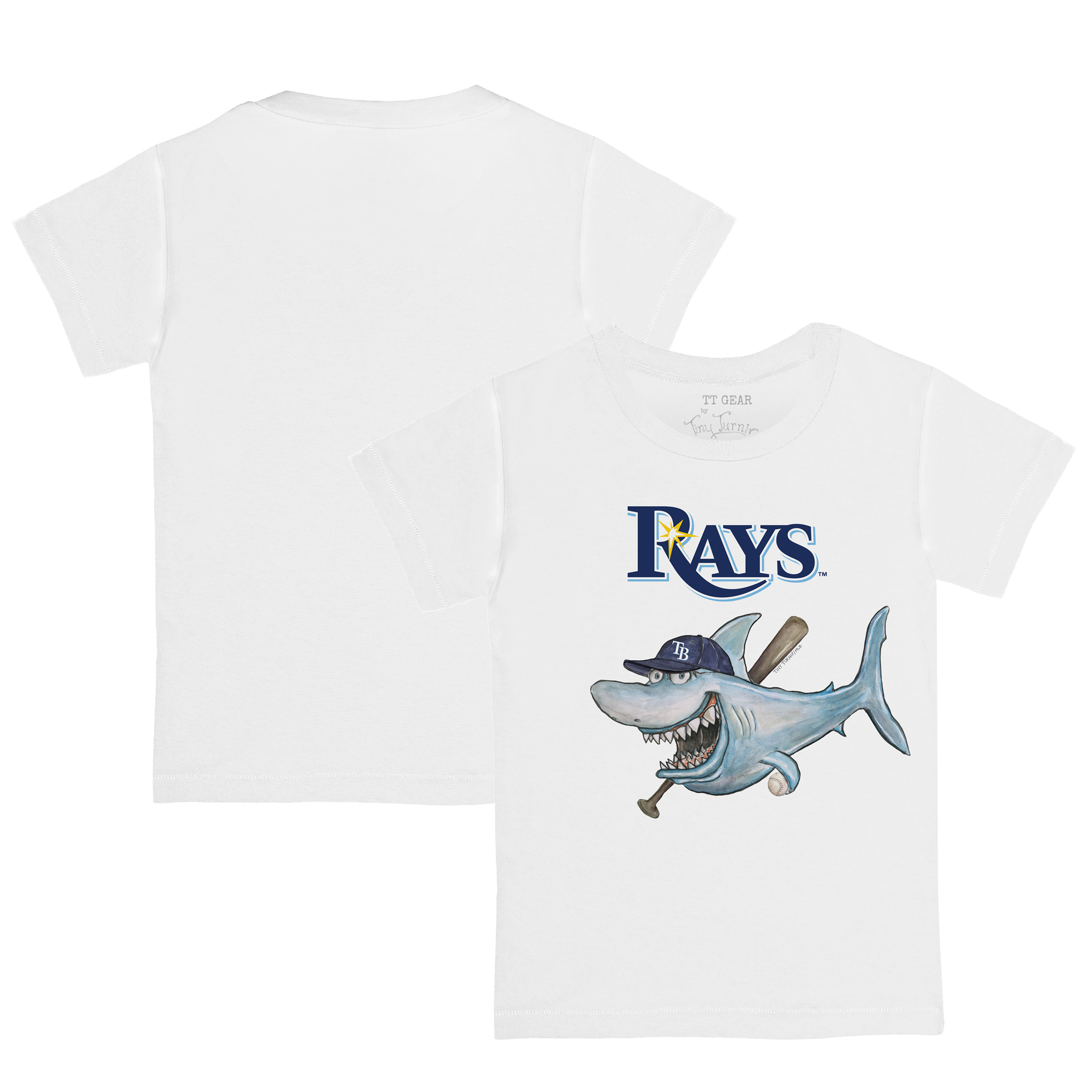 Toddler Tiny Turnip White Tampa Bay Rays Shark Logo T-Shirt - Image 2