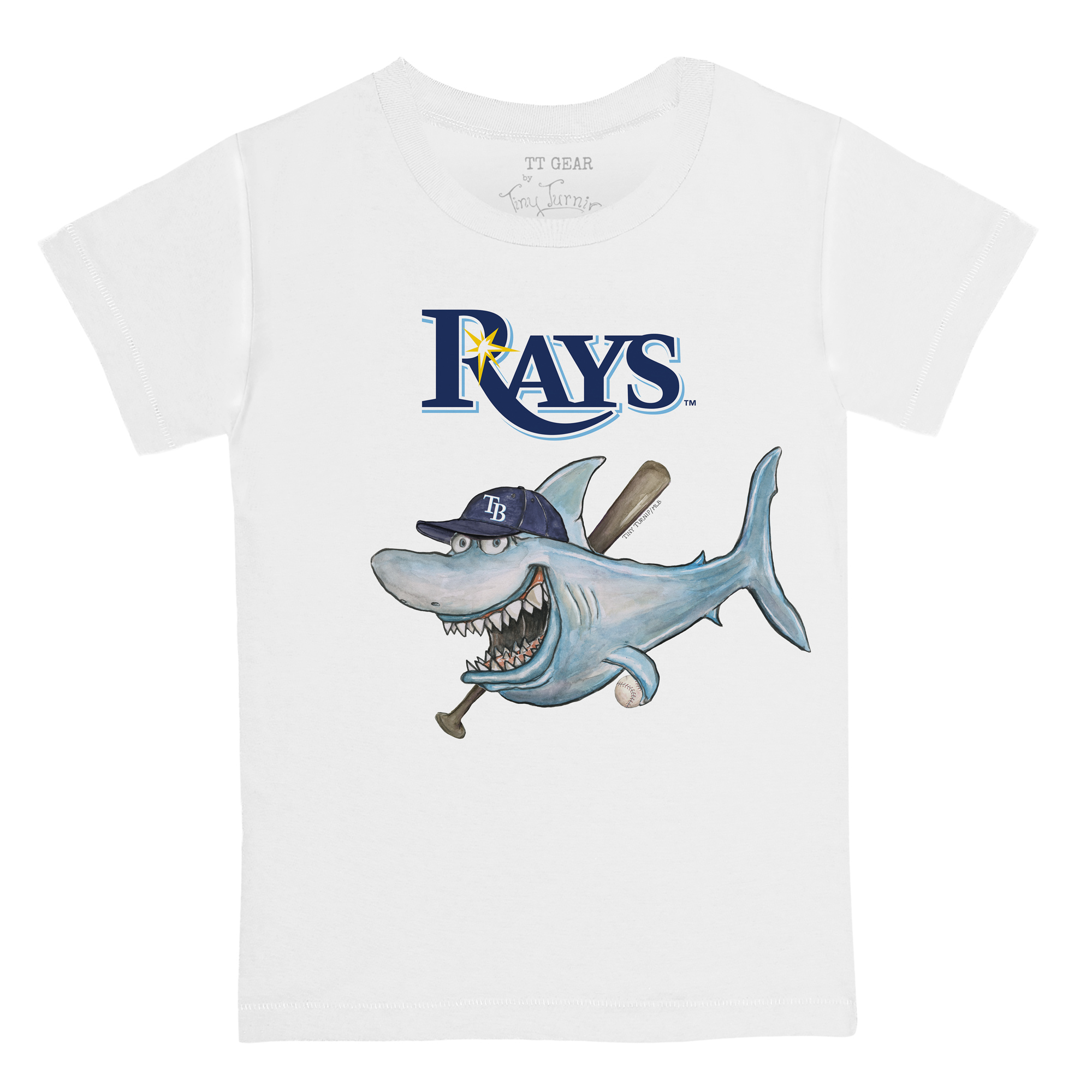 Toddler Tiny Turnip White Tampa Bay Rays Shark Logo T-Shirt - Image 3