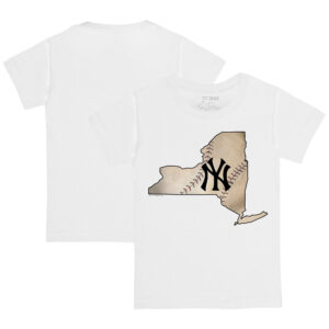 Toddler Tiny Turnip White New York Yankees State Outline T-Shirt