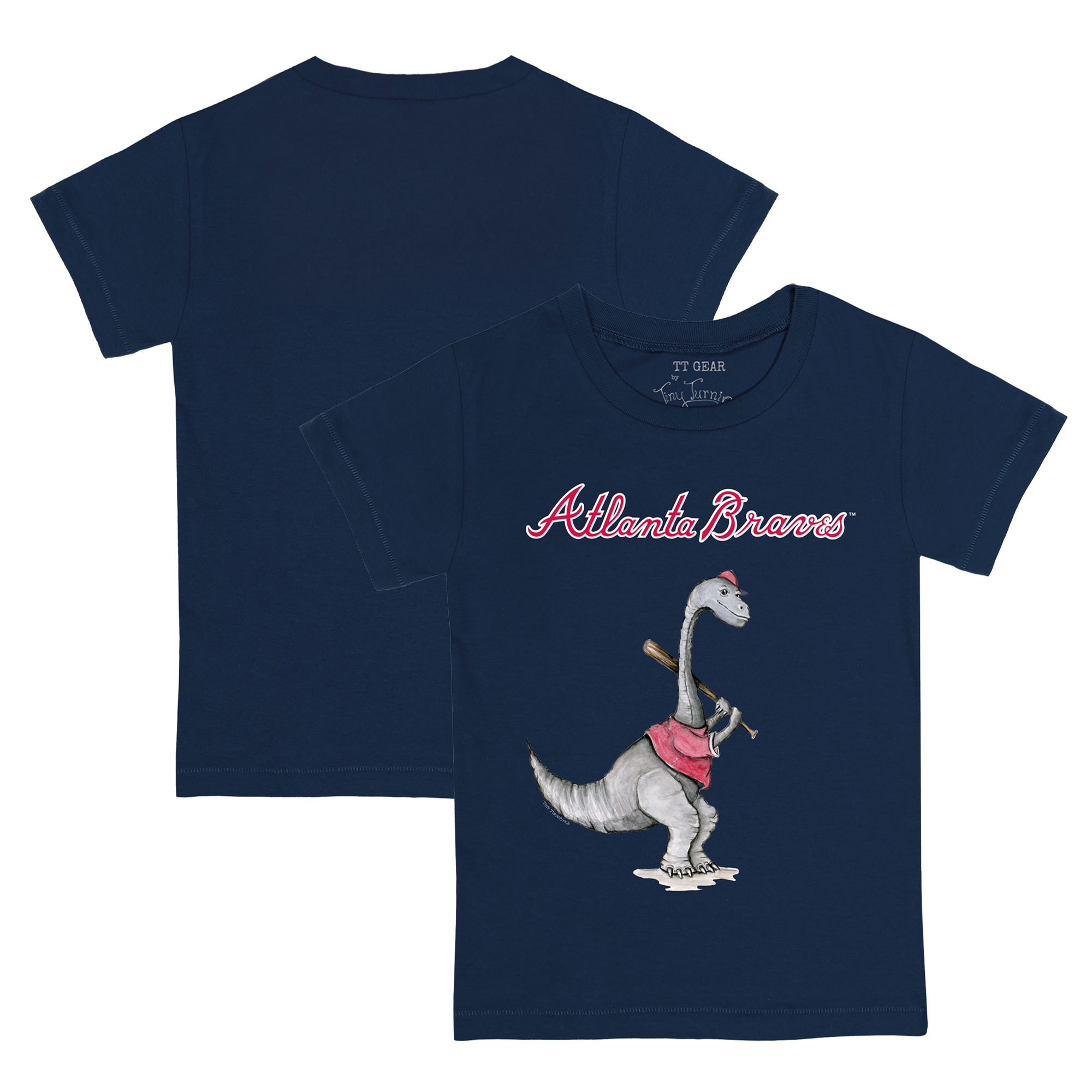 Youth Tiny Turnip Navy Atlanta Braves Bronto T-Shirt