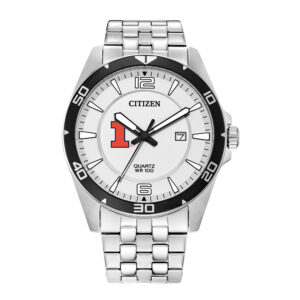 Men's Illinois Fighting Illini Citizen Quartz Stainless Steel Watch