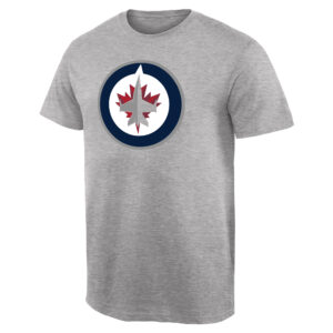 Men's Ash Winnipeg Jets Team Primary Logo T-Shirt