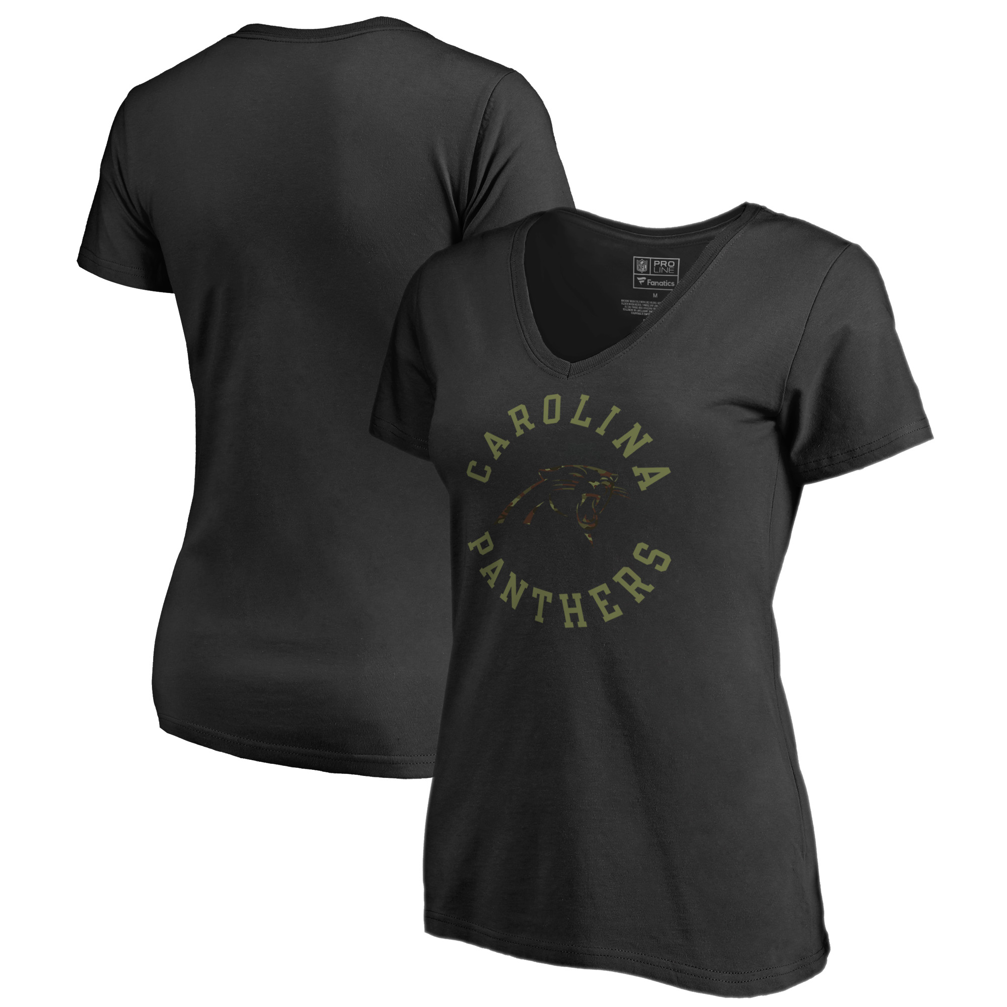 Women's Black Carolina Panthers Camo Collection Liberty V-Neck T-Shirt - Image 2