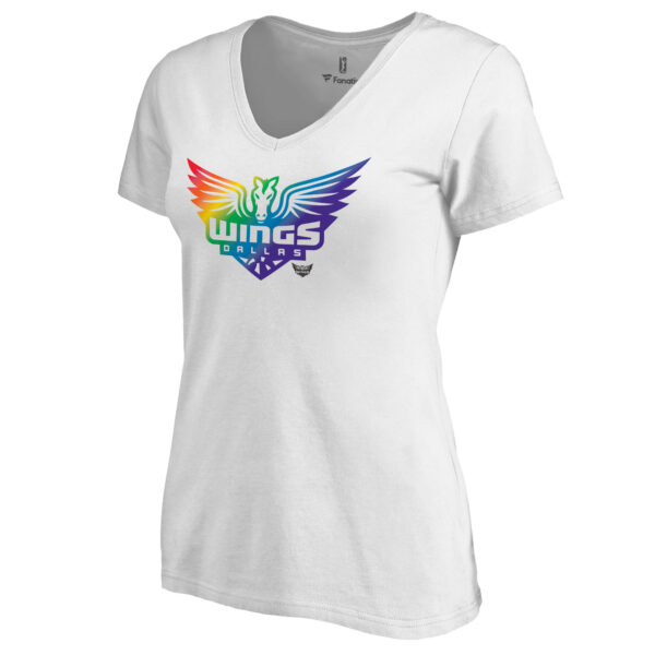 Women's White Dallas Wings Team Pride V-Neck T-Shirt