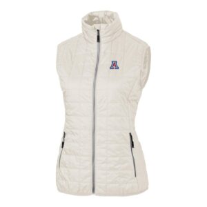 Women's Cutter & Buck Cream Arizona Wildcats Rainer Full-Zip Vest