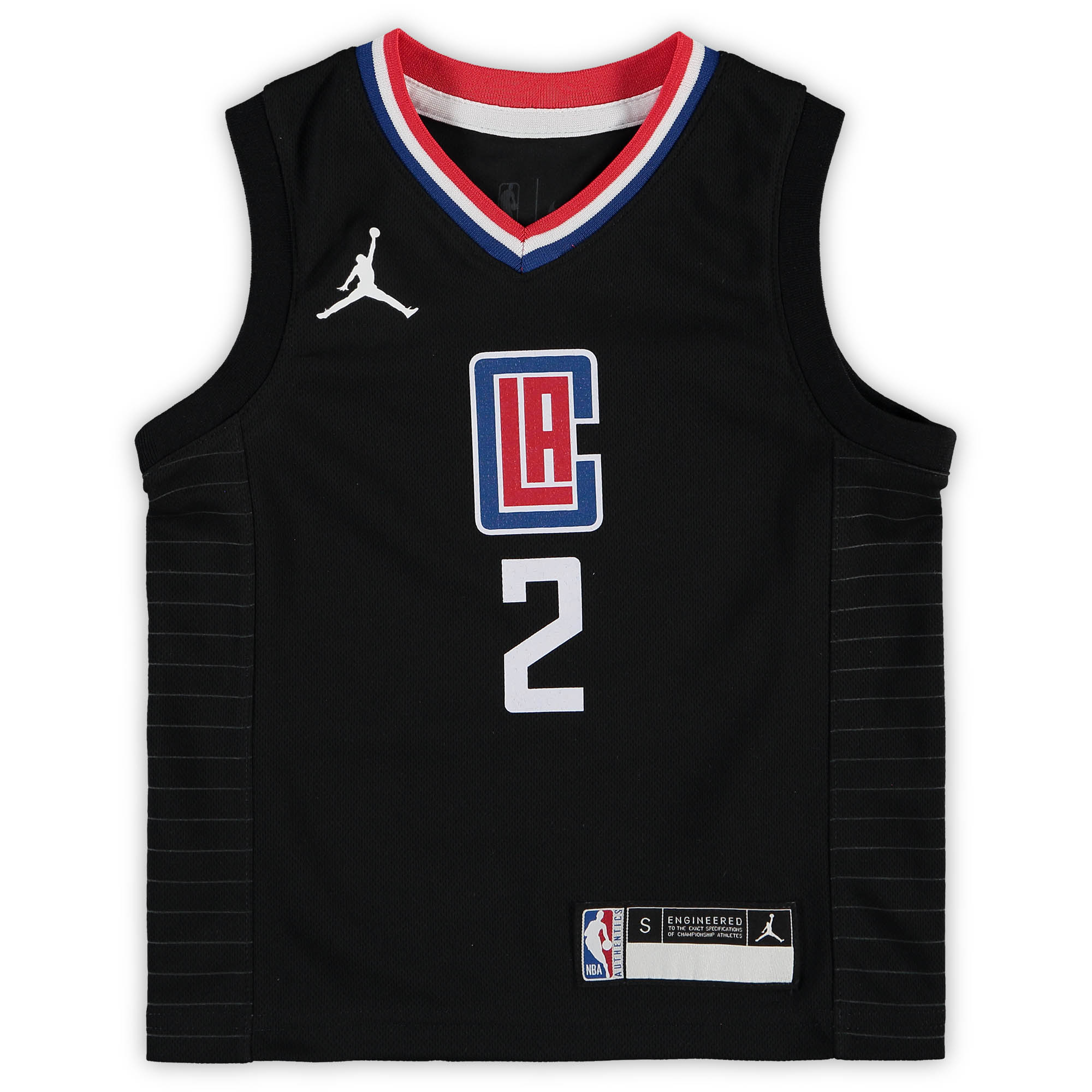Preschool Jordan Brand Kawhi Leonard Black LA Clippers 2020/21 Fast Break Replica Jersey - Statement Edition - Image 3