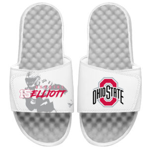 Youth ISlide Ezekiel Elliott White Ohio State Buckeyes NFLPA x NCAA Slide Sandals