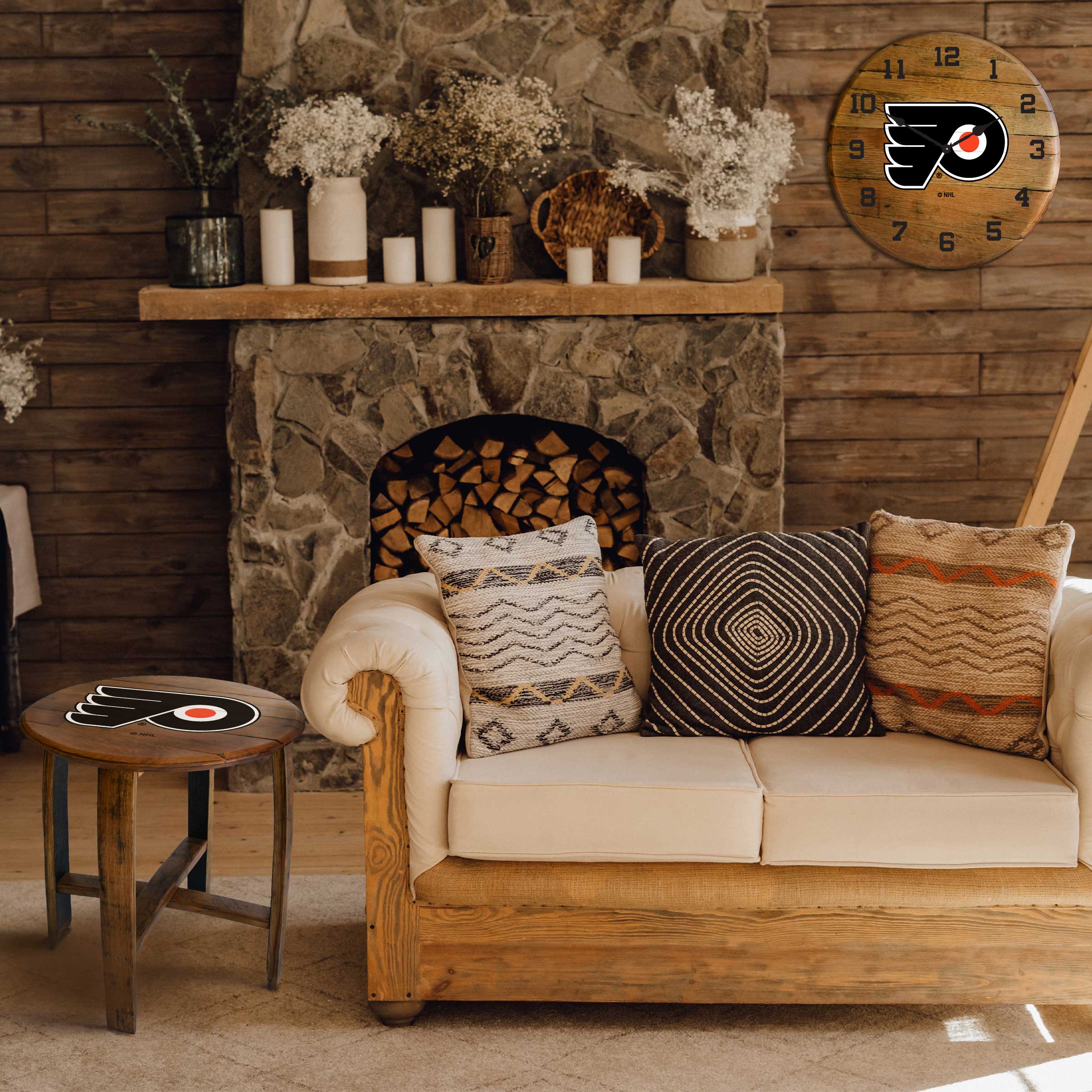 Imperial Philadelphia Flyers Oak Barrel Clock - Image 7