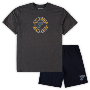 Men's Concepts Sport Blue/Heathered Charcoal St. Louis Blues Big & Tall T-Shirt & Shorts Sleep Set