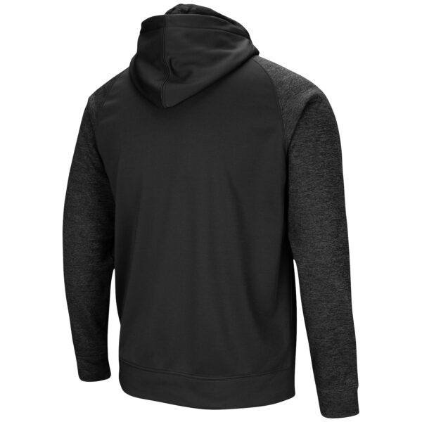 Men's Colosseum Black Rutgers Scarlet Knights Blackout 3.0 Tonal Raglan Full-Zip Hoodie - Image 7