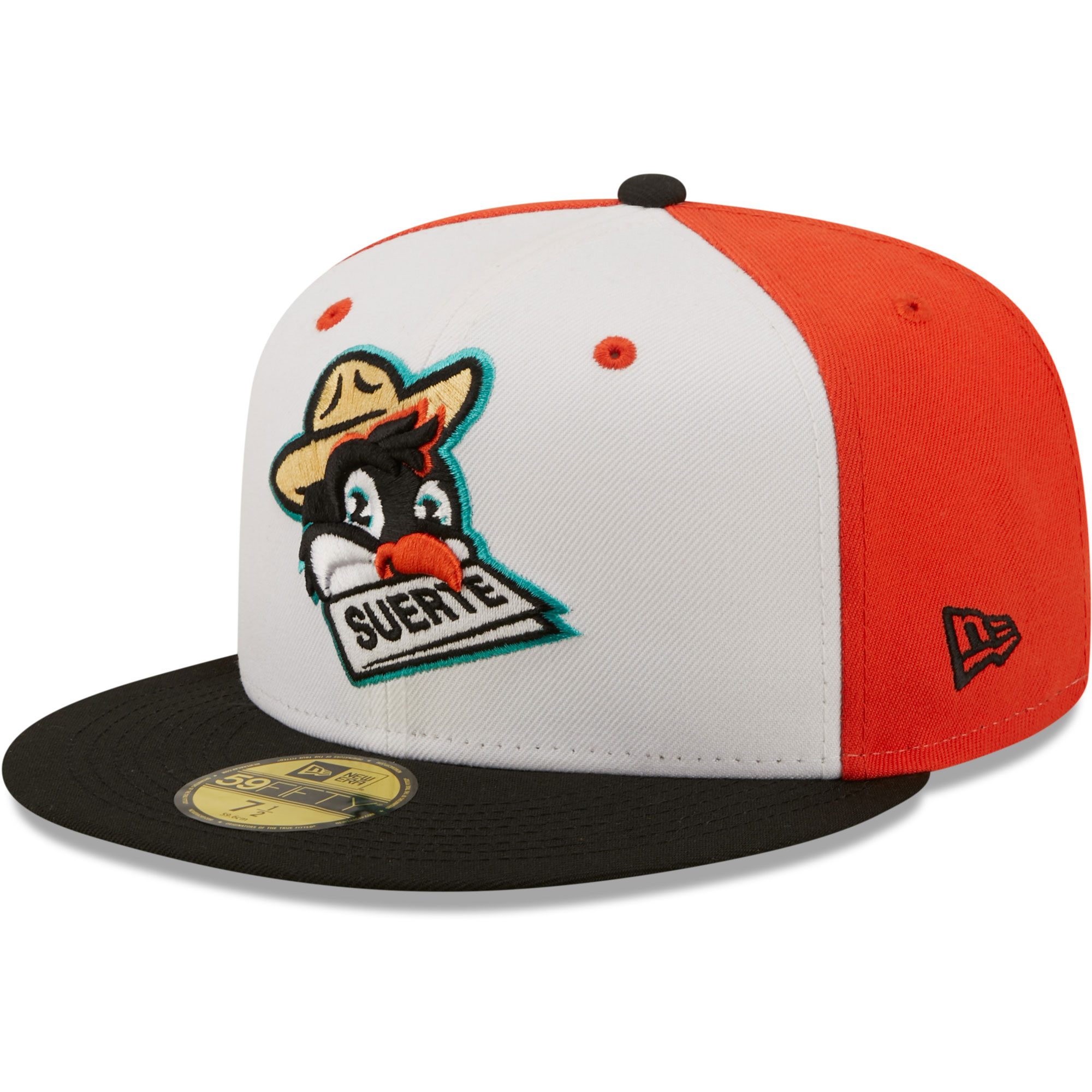 Men's New Era White/Black Pajaritos de Norfolk Copa De La Diversion 59FIFTY Fitted Hat - Image 7