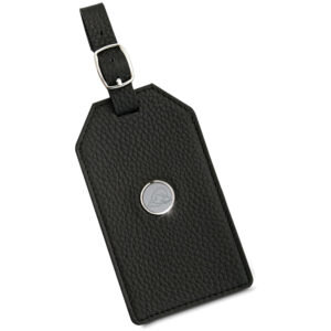 Black Delaware Fightin' Blue Hens Leather Luggage Tag