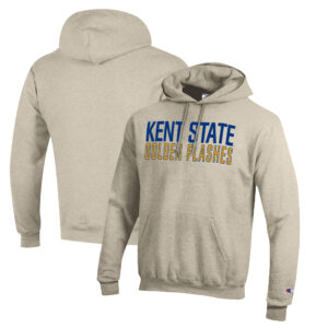 Men's Champion Heathered Oatmeal Kent State Golden Flashes Eco Powerblend Pullover Hoodie