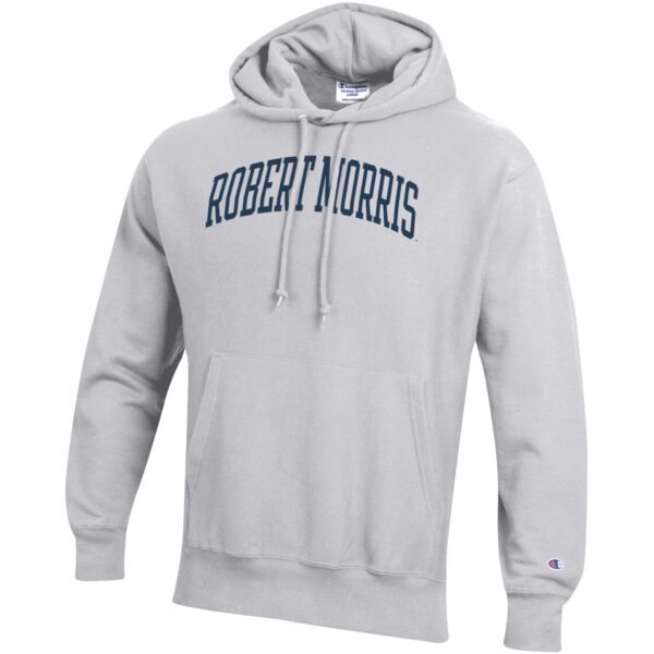 Men's Champion Heathered Gray Robert Morris Colonials Reverse Weave Fleece Pullover Hoodie - Image 6