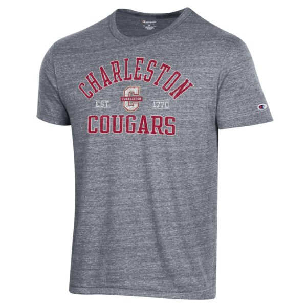Men's Champion Heathered Gray Charleston Cougars Ultimate Tri-Blend T-Shirt - Image 6