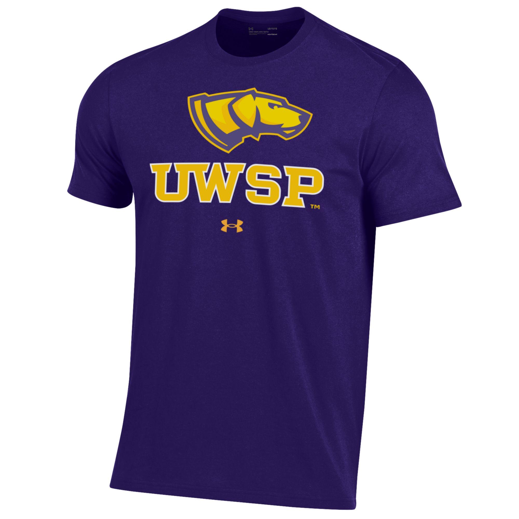 Men's Under Armour Purple Wisconsin-Stevens Point Pointers Logo Performance T-Shirt - Image 3
