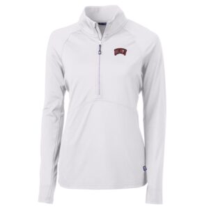 Women's Cutter & Buck White UNLV Rebels Adapt Eco Knit Half-Zip Pullover Jacket